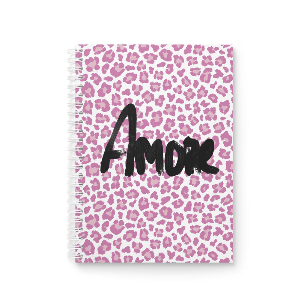 Spiral Notebook - Pink Cozy Leopard Amore Print
