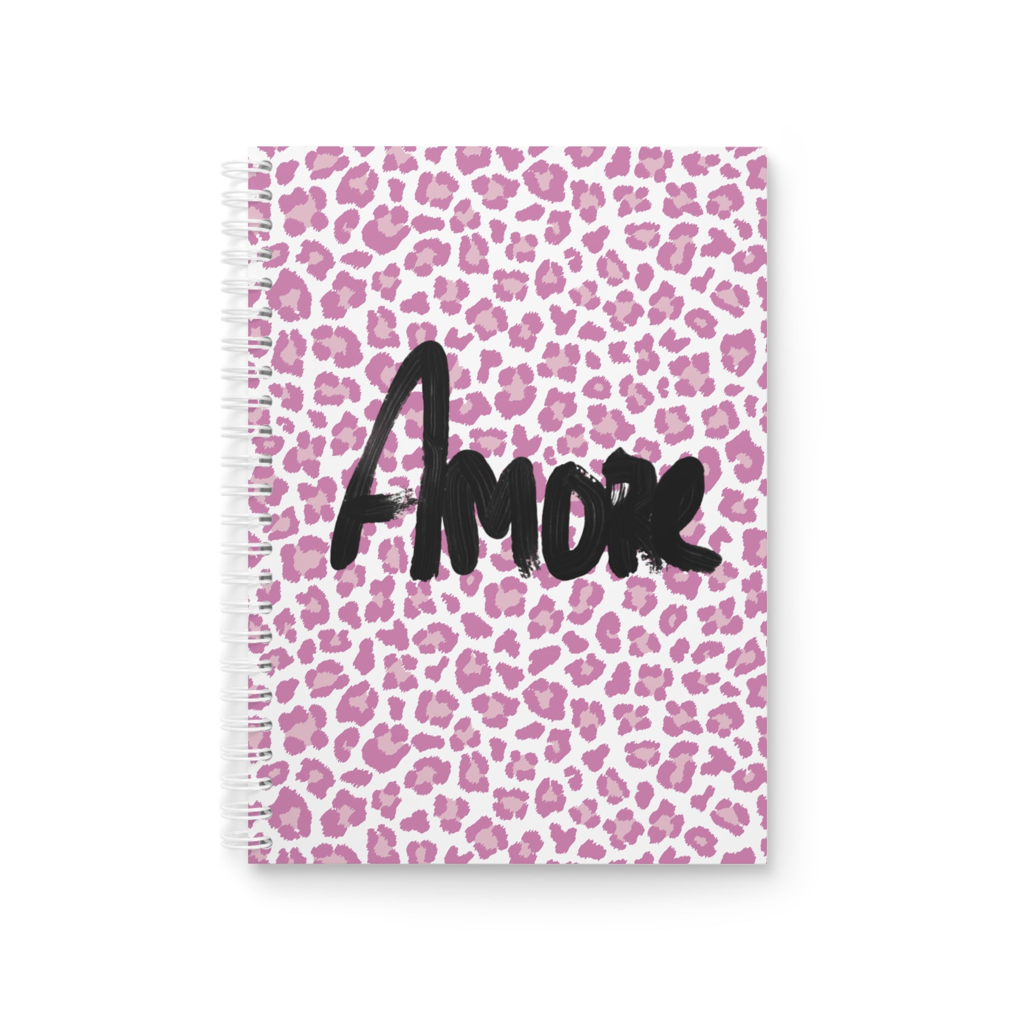 Spiral Notebook - Pink Cozy Leopard Amore Print