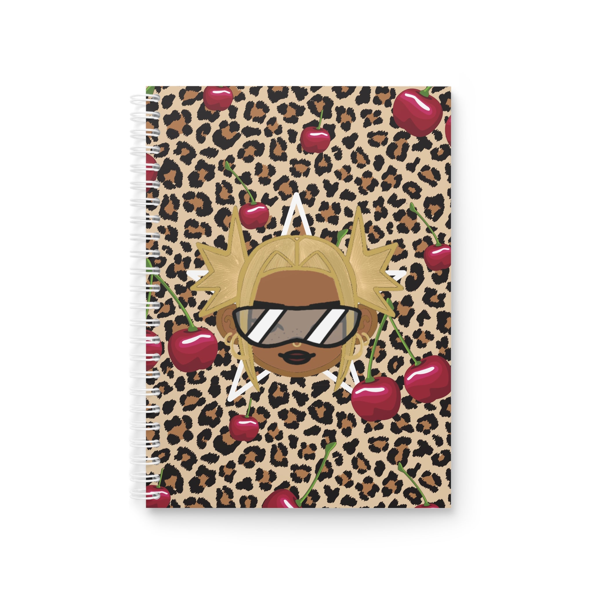 Leopard Cherry Spiral Notebook