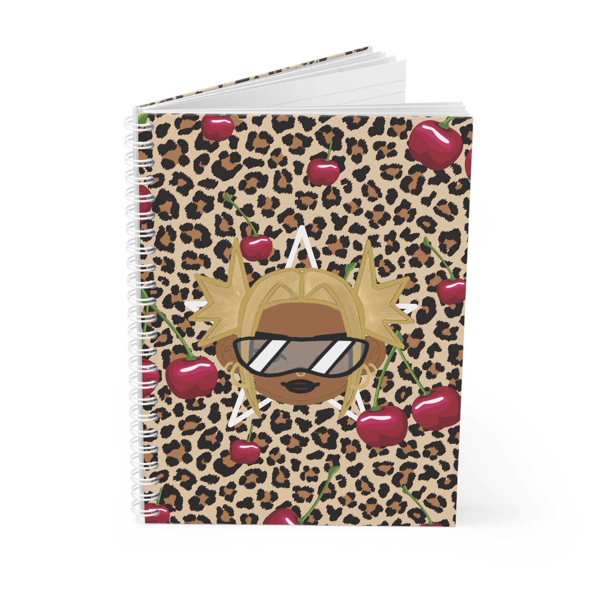 Leopard Cherry Spiral Notebook