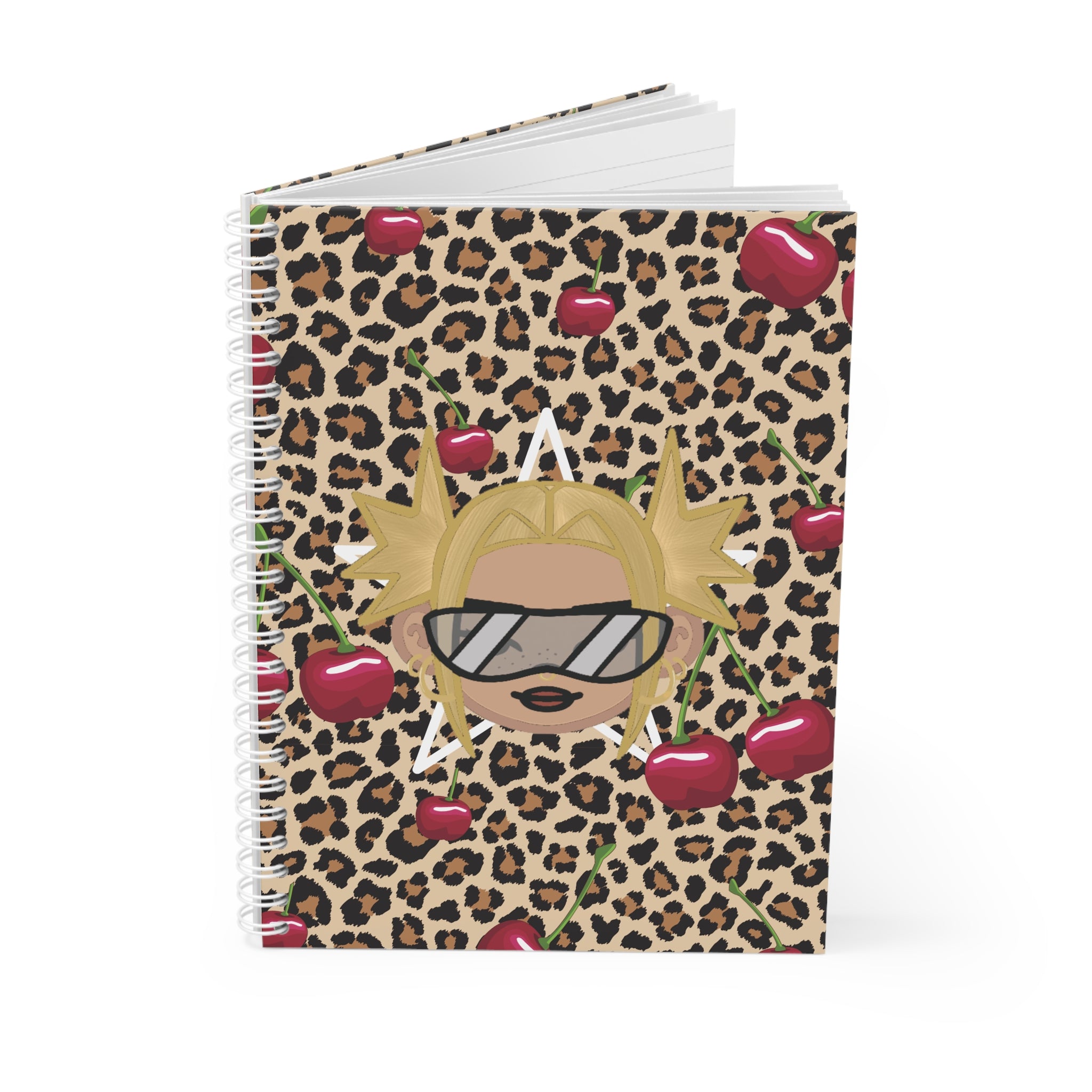 Leopard Cherry Spiral Notebook