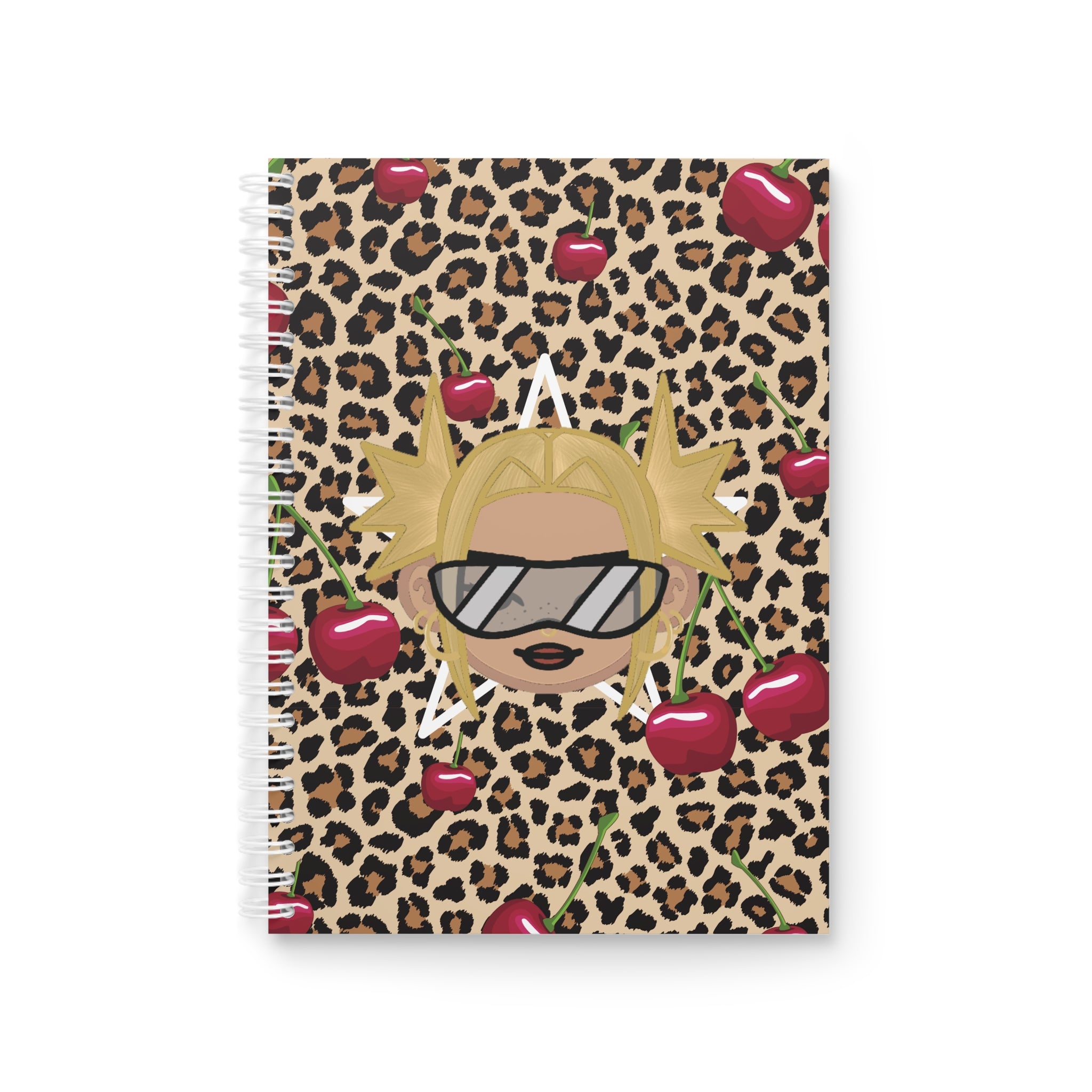 Leopard Cherry Spiral Notebook