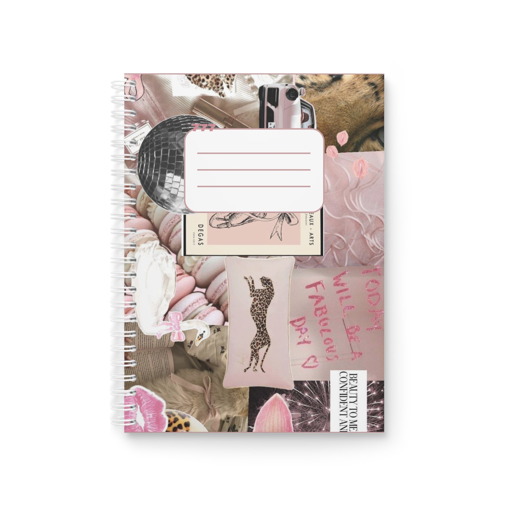 Pink Spiral Notebook with Chick Themed